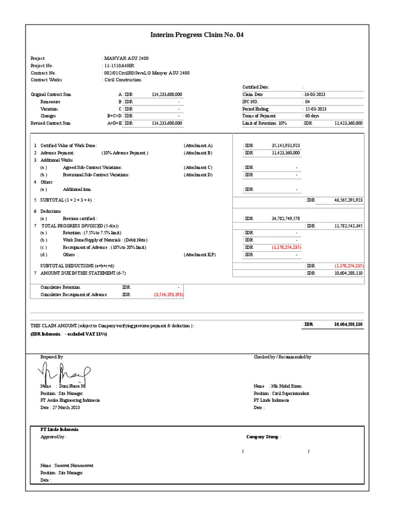 IPC04 Monthly Quantity and Cost Report - 16 March 2023 - RevcmLinde ...