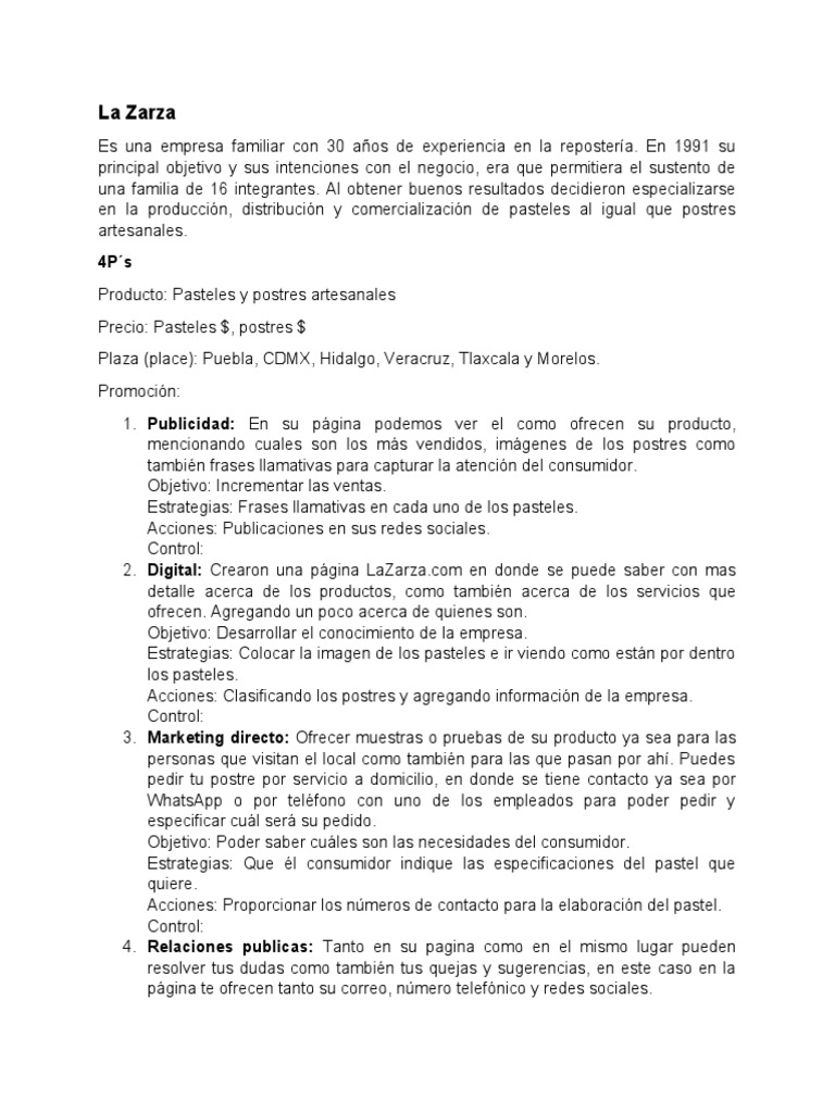 La Zarza 1 Pdf Marketing Medios De Comunicación En Masa