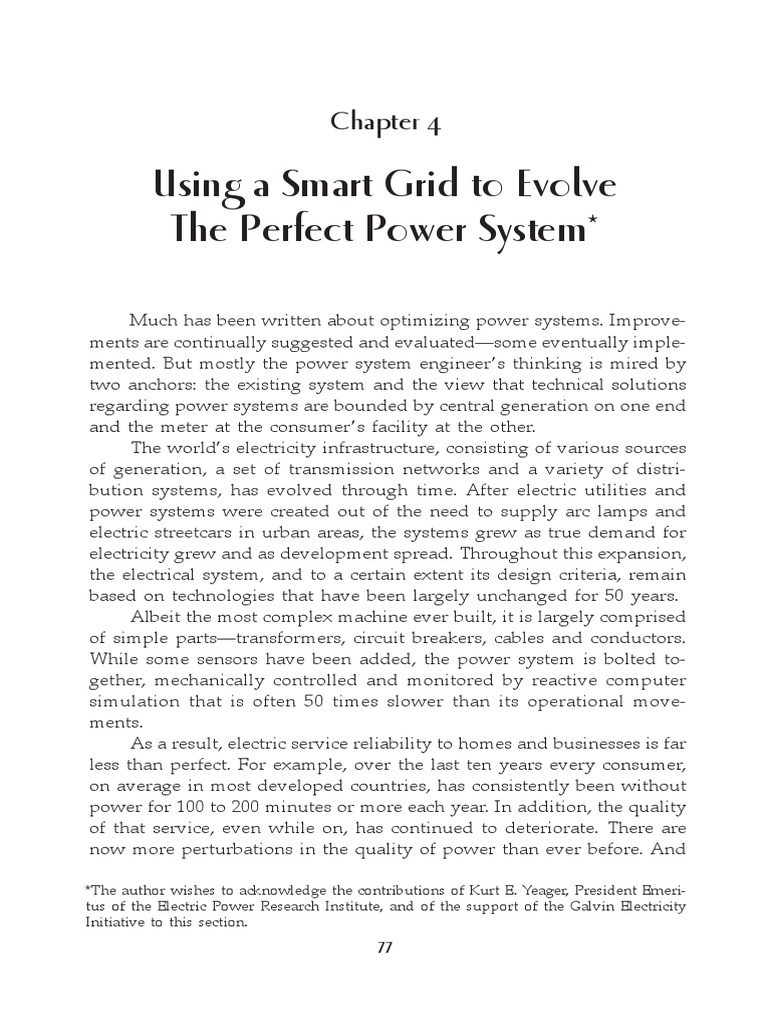 Smart Grid for Perfect Power Systems | PDF | Smart Grid | Electrical Grid
