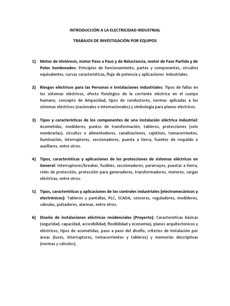 Introducci n a la electricidad industrial trabajos de investigaci n pdf