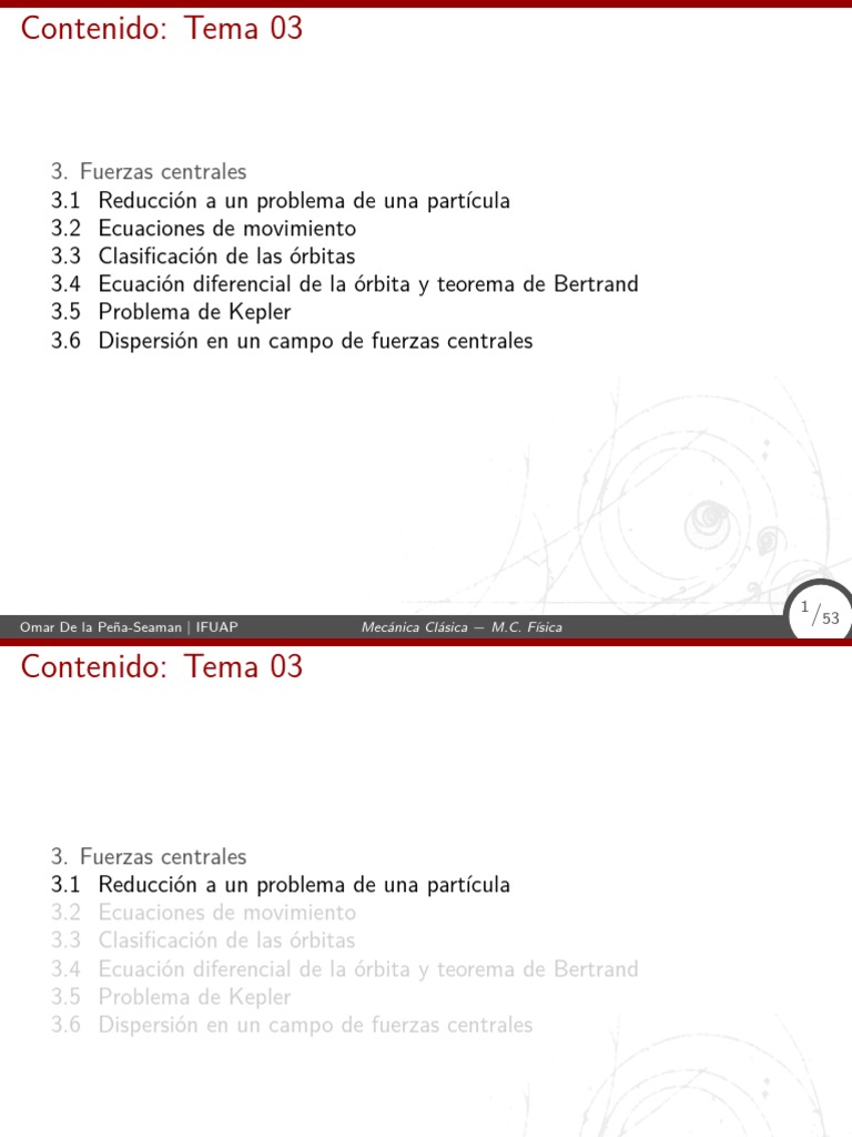 Mecanica Clasica Unidad 3 Pdf Mecanica Clasica Orbita