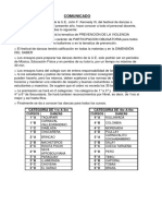 Comunicado: Categoria de 1ro A 3ro Categoria de 4to A 6to