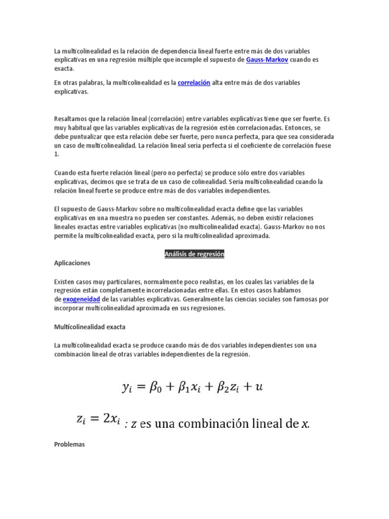 La Multicolinealidad Econometria | PDF | Multicolinealidad | Mínimos ...
