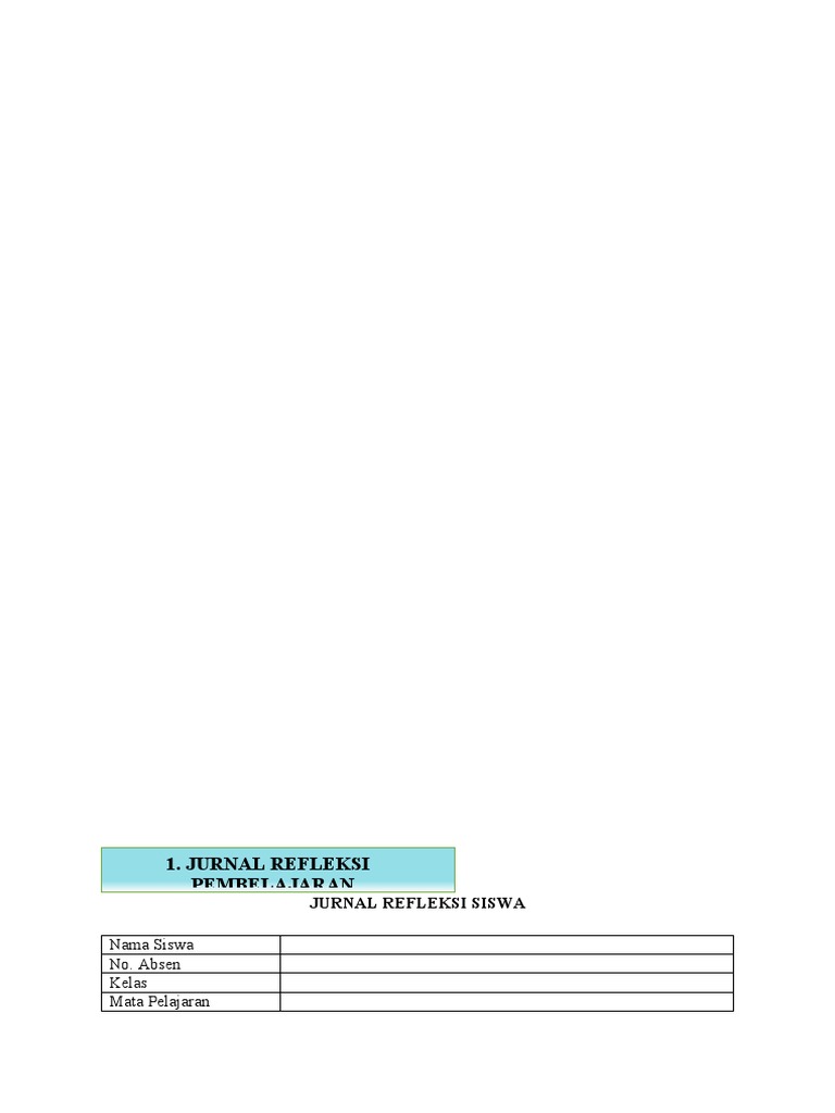 Jurnal Refleksi Pembelajaran Siswa | PDF | Karier & Perkembangan