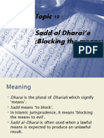 Topic 10: Sadd Al Dharai'e (Blocking The Means)