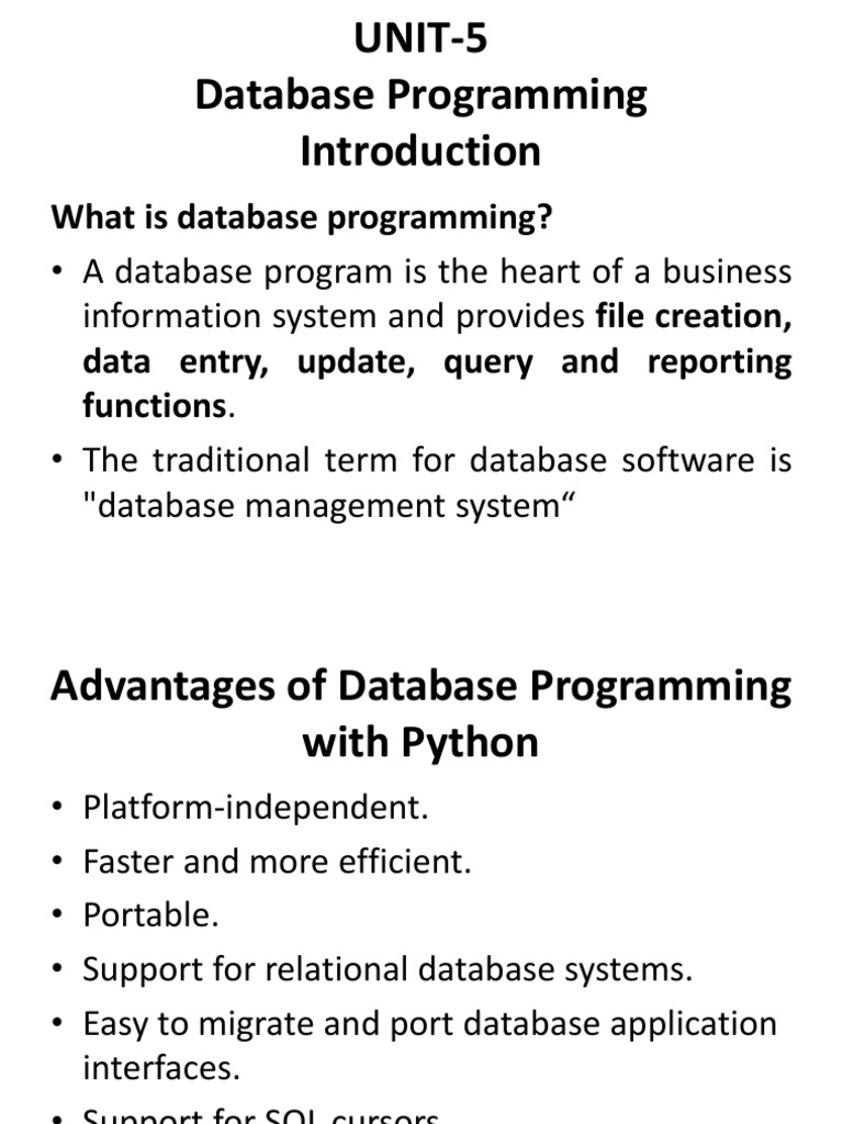An Introduction To Database Programming In Python PDF Databases Sql An introduction to database programming in python pdf databases sql