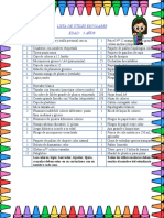 Lista de Útiles Escolares 3 AÑOS - 1