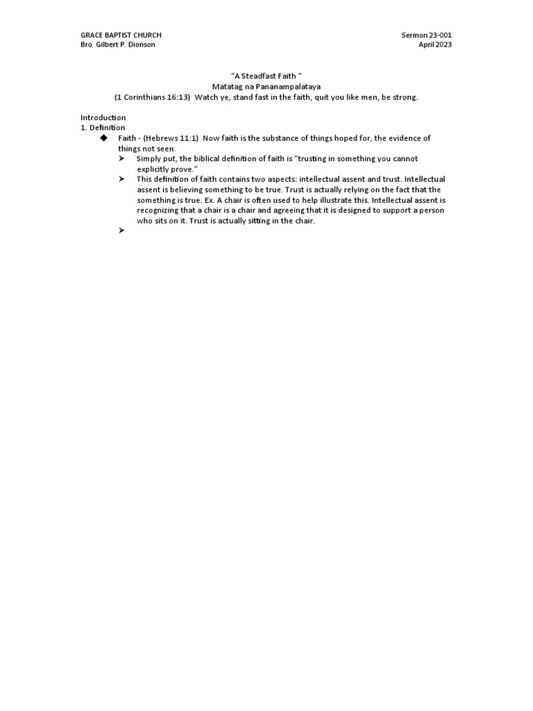 A Steadfast Faith Pdf