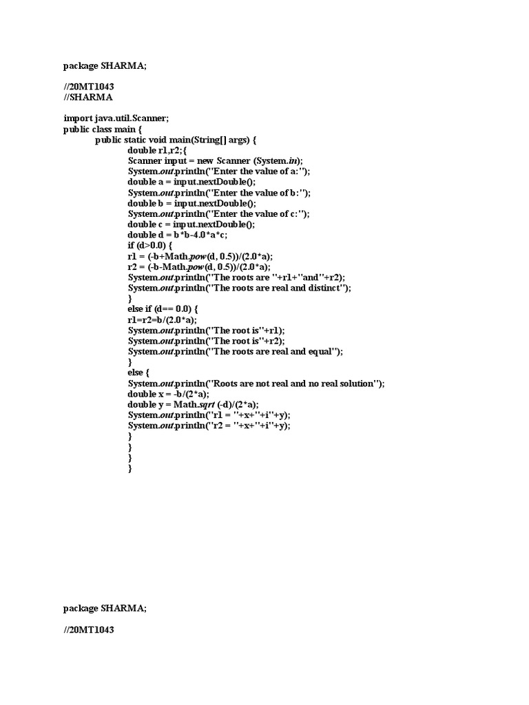 Java Programs for Math and File Operations | PDF | Matrix (Mathematics ...