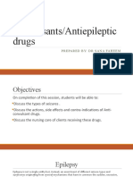Anti-Convulsants/Antiepileptic Drugs: Prepared By: DR Sana Faheem