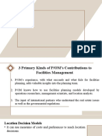 3 Primary Kinds of P/OM’s Contributions to Facilities Management