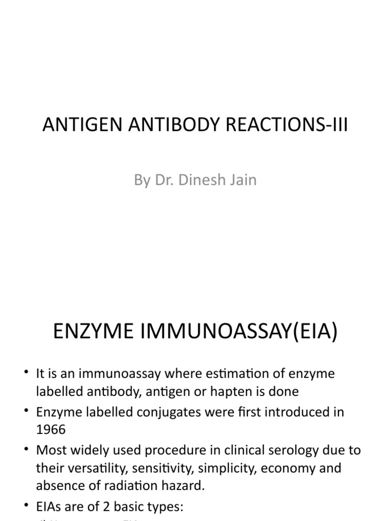 Antigen Antibody Reactions Part 3 PDF Immunoassay Elisa