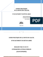 Guide Pratique de La Note de Calcul D'un Batiment en B.A