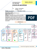Experiencia de Aprendizaje: Título: Ángulos Área: Matemática Curso: Geometría Nivel: Primaria Grado: 3° "B" Fecha