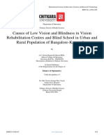 Causes of Low Vision and Blindness in Vision Rehabilitation Centres and Blind School in Urban and Rural Population of Bangalore-Karnataka.