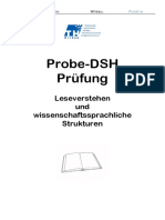 Probe-DSH Prüfung: Leseverstehen Und Wissenschaftssprachliche Strukturen