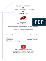 Project Report ON Study of Micro Market OF Icici Bank: Chitkara Business School
