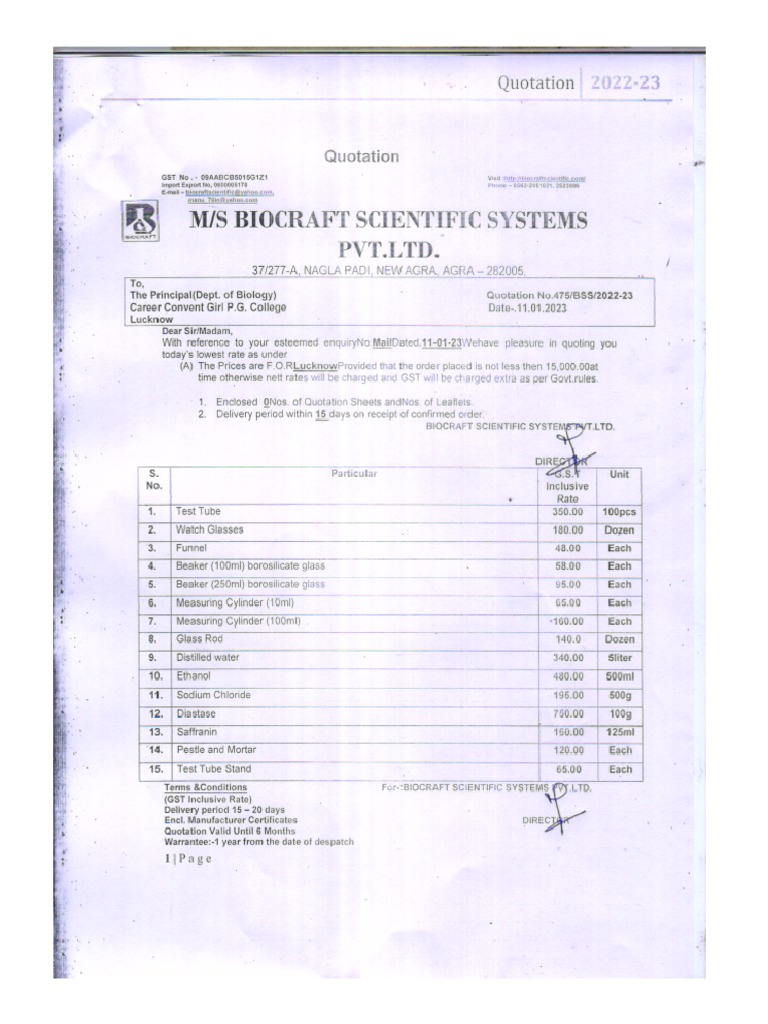 Quotation For Biology | PDF