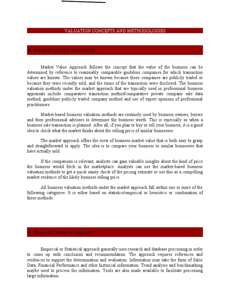 Sg Chapter 5 Valuation Concepts And Methodologies Pdf Dividend