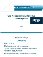 Ore Accounting - Revenue Assumptions MECO 4210 2023