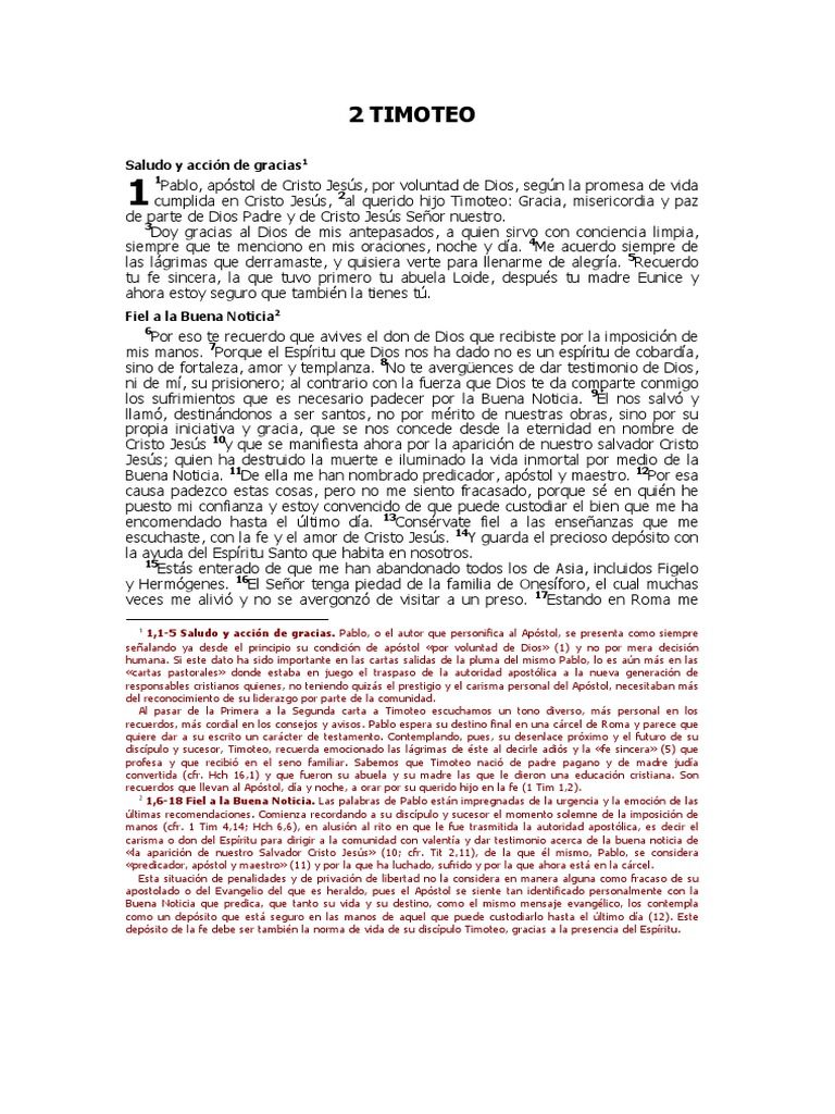 2 Timoteo Autor Pablo Pdf Pablo El Apóstol Jesús