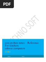 Core Python Notes - Reference For Teachers Eshwar Computers