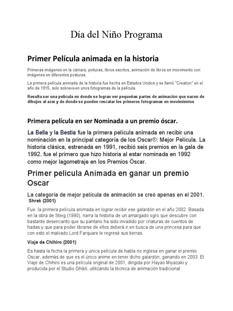 Día Del Niño Programa | PDF