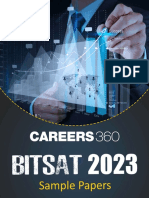 BITSAT 2023 - Sample Papers