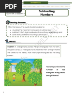 Subtracting Numbers: Learning Outcomes