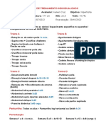 Data Início Do Treino: 29/07/2022 Reavaliação: 29/10/2022