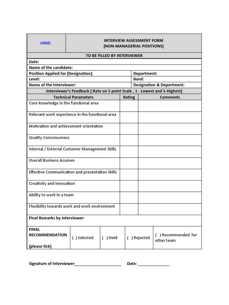 12-interview-assessment-form-non-managerial-pdf