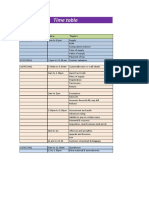 Time Table For Study One Day Before Exam