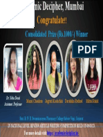 Consolidated Prize (Rs.1000/-) Winner: Congratulate