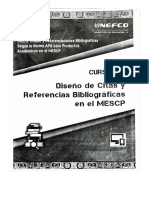 Diseño de Citas y Referencias Bibliográficas en el MESCP