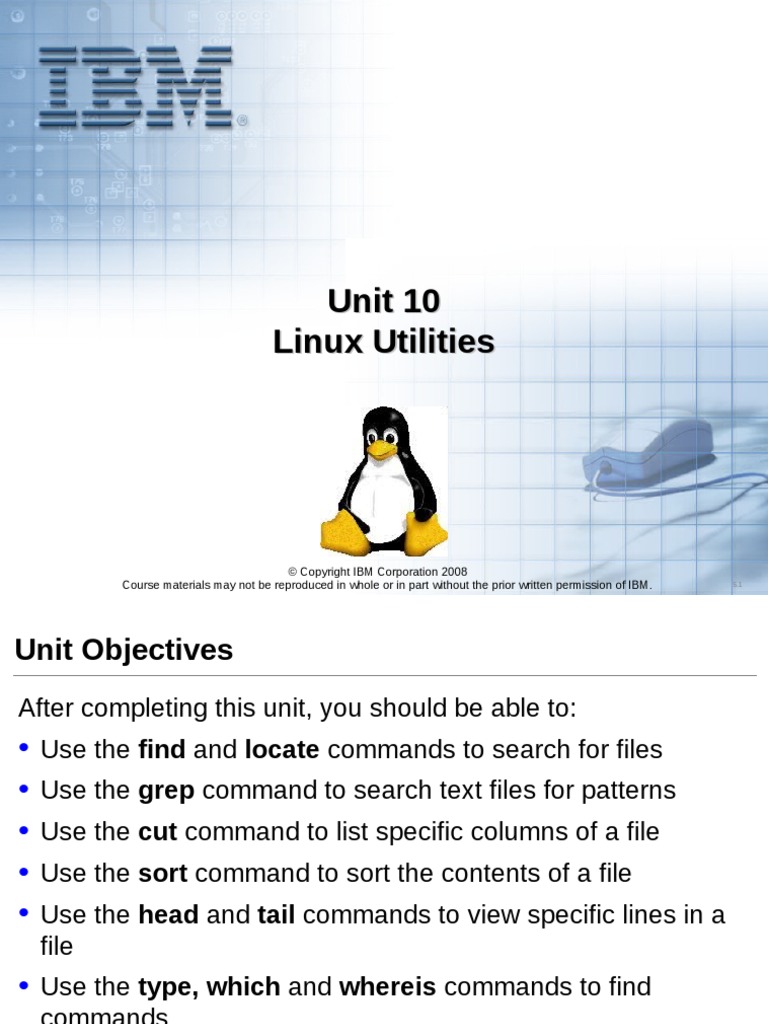 Unit 10 Linux Utilities PDF Regular Expression Computer File