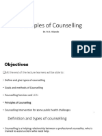 Principles of Counselling: Dr. R.O. Akande