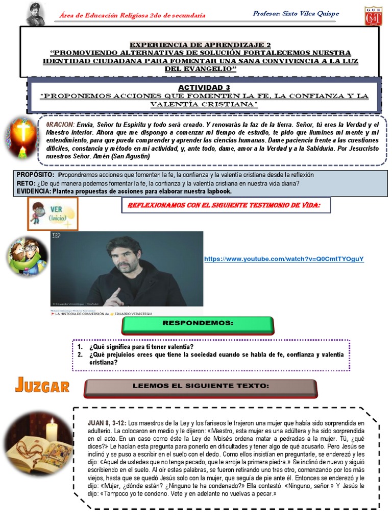 EdA 2 Actividad 3 2do CMT | PDF | Fe | Jesús