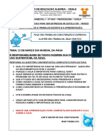 Dia Mundial da Água - Trabalho sobre a importância da preservação da água