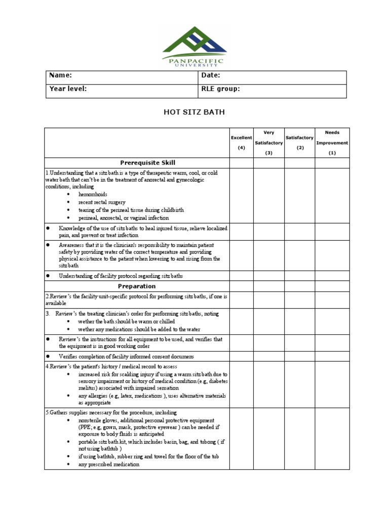 Hot Sitz Bath PDF Personal Protective Equipment Patient