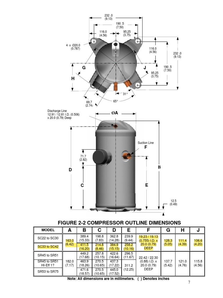 Compressor Dimensions and Drawings | PDF | Turbomachinery | Gas ...