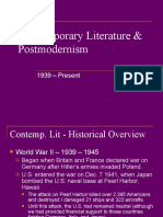 Contemporary Literature & Postmodernism: 1939 - Present
