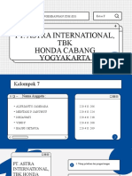 Pt. Astra International, TBK Honda Cabang Yogyakarta: Kelas F Perencanaan Dan Pengembangan SDM (K3)