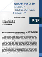 Modul 7 Evaluasi Proses Dan Hasil Belajar Ipa: Pembelajaran Ipa Di SD