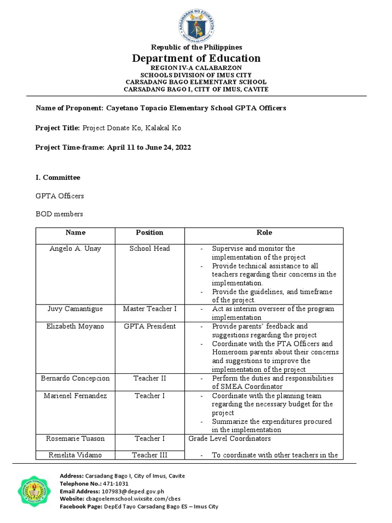 Project-Activity Proposal - Template | PDF