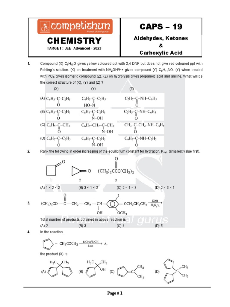 Chemistry CAPS 19 PDF Aldehyde Chemical Reactions