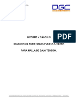 Informe Y Cálculo Medicion de Resistencia Puesta A Tierra para Malla de Baja Tension