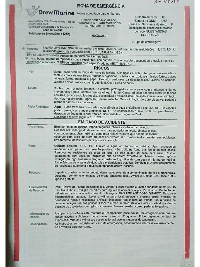 Ficha Emergencia Maxigard | PDF