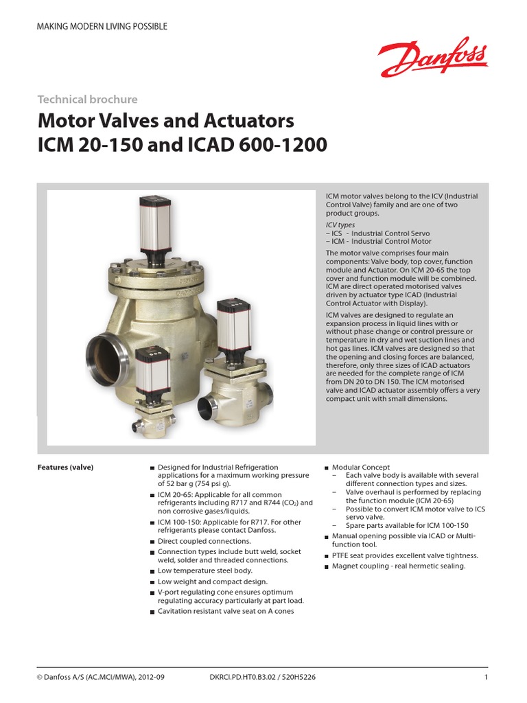 Motor Valves and Actuators ICM 20-150 and ICAD 600-1200: Technical ...