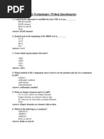 Web Technologies MCQs