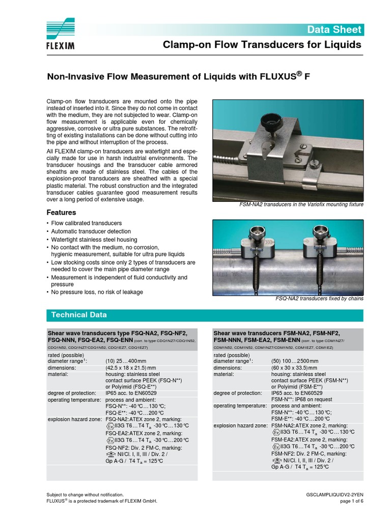Transducers PDF Pipe (Fluid Conveyance) Flow Measurement